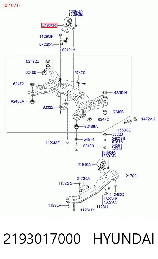Soporte de motor trasero Hyundai Matrix FC