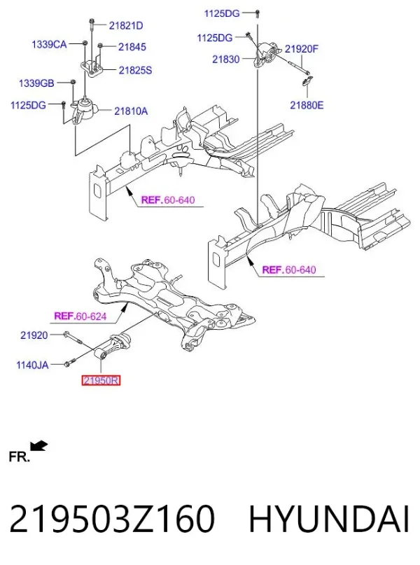 Soporte de motor delantero 219503Z160 Hyundai/Kia