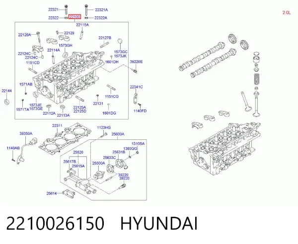 Culata 2210026150 Hyundai/Kia