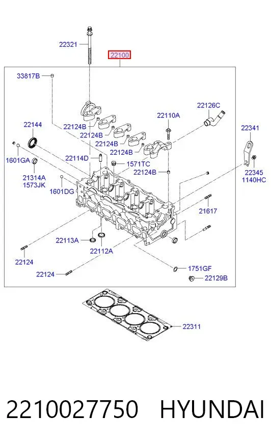 Culata 2210027750 Hyundai/Kia