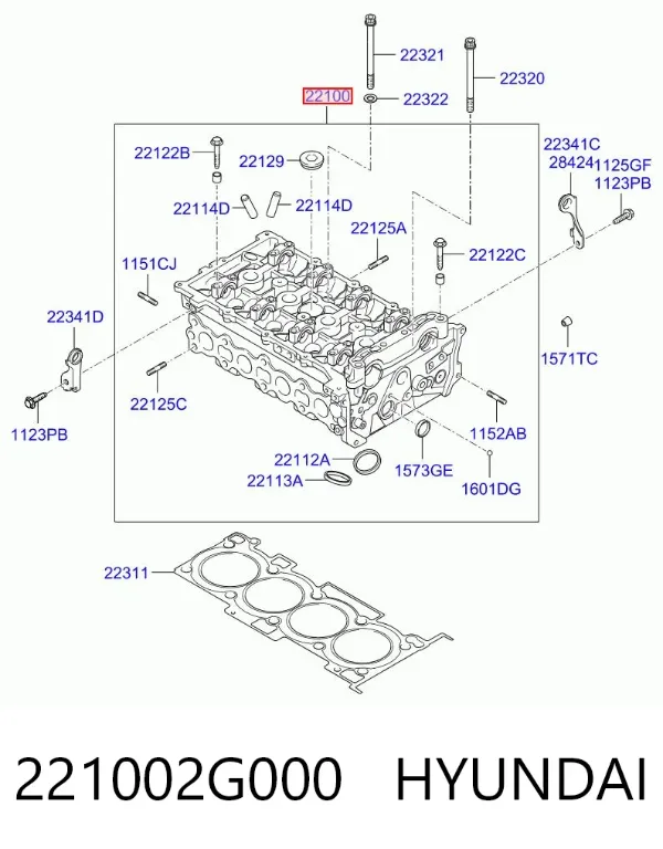 Culata 221002G000 Hyundai/Kia