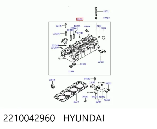 Culata 2210042960 Hyundai/Kia