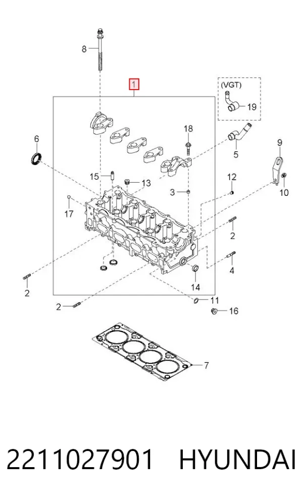 Culata 2211027901 Hyundai/Kia