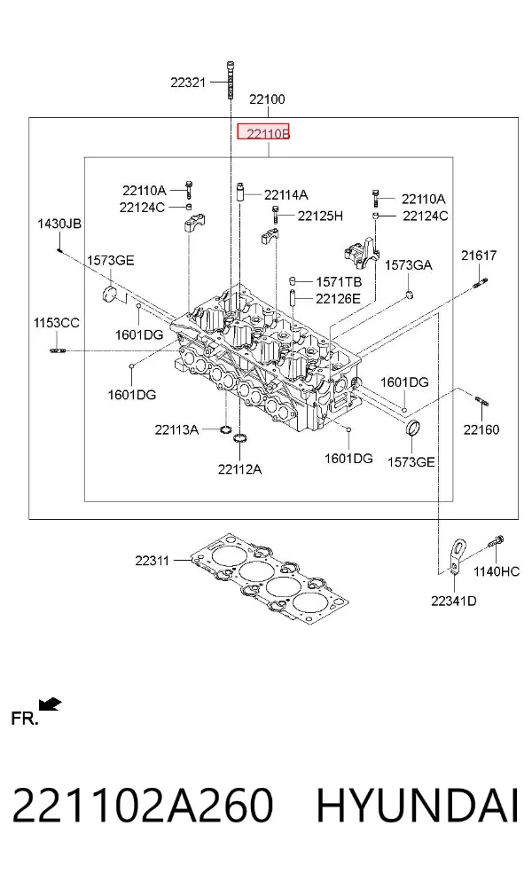 Culata 221102A260 Hyundai/Kia