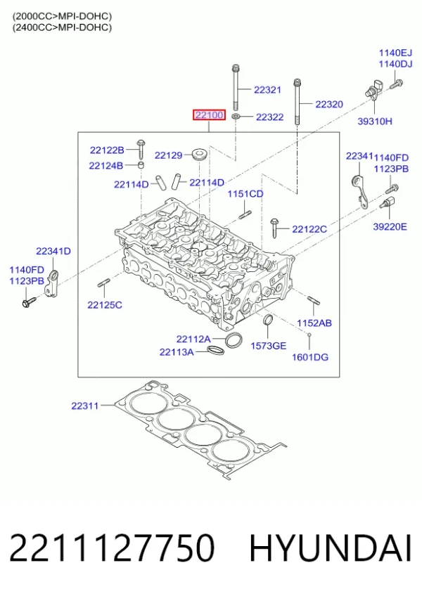 Culata 2211127750 Hyundai/Kia