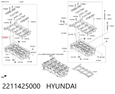 Guía de válvula HYUNDAI 2211425000
