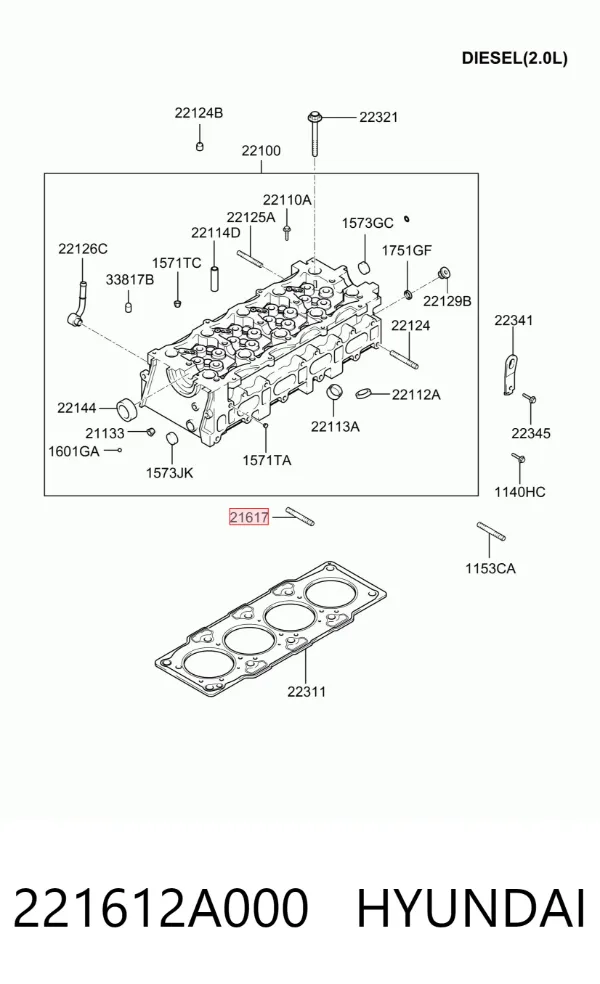  221612A000 Hyundai/Kia