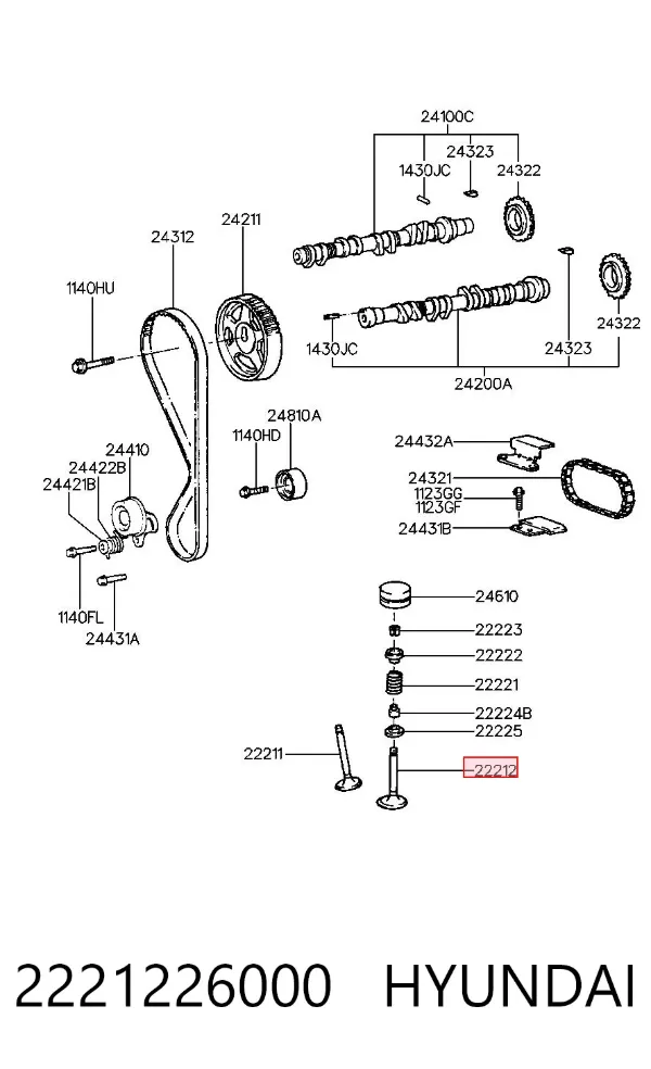 Válvula escape 2221226000 Hyundai/Kia