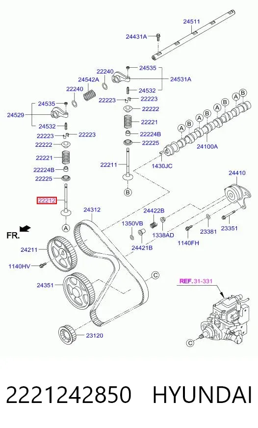 Válvula escape 2221242850 Hyundai/Kia