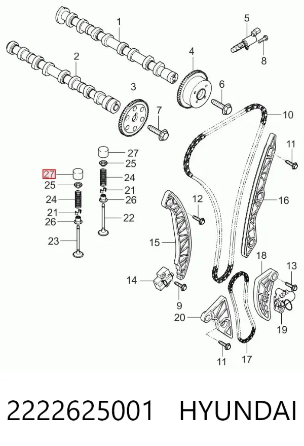 Taqués hidráulicos 2222625001 Hyundai/Kia
