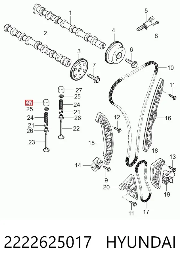 Taqués hidráulicos 2222625017 Hyundai/Kia