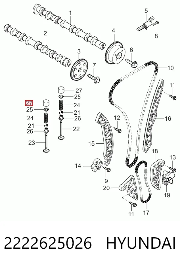 Taqués hidráulicos 2222625026 Hyundai/Kia