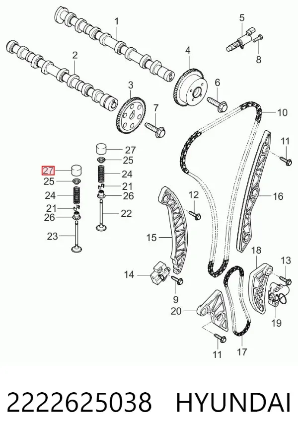 Taqués hidráulicos 2222625038 Hyundai/Kia