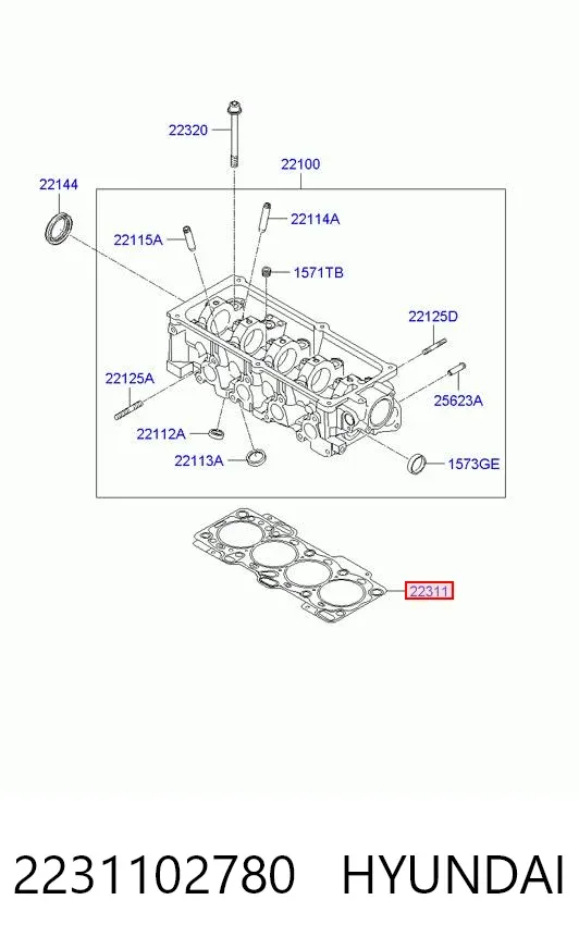 Junta de culata 2231102780 Hyundai/Kia