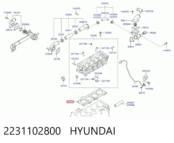 Junta de culata 2231102800 Hyundai/Kia