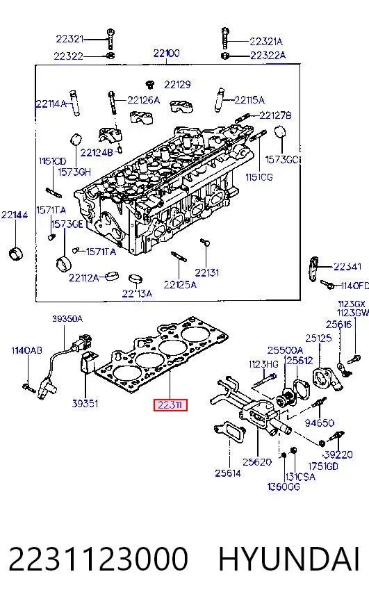 Junta de culata 2231123000 Hyundai/Kia