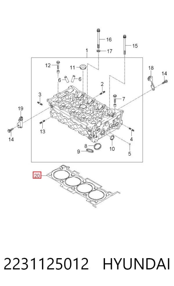 Junta de culata 2231125012 Hyundai/Kia