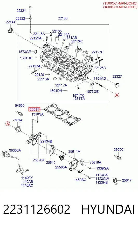 Junta de culata 2231126602 Hyundai/Kia