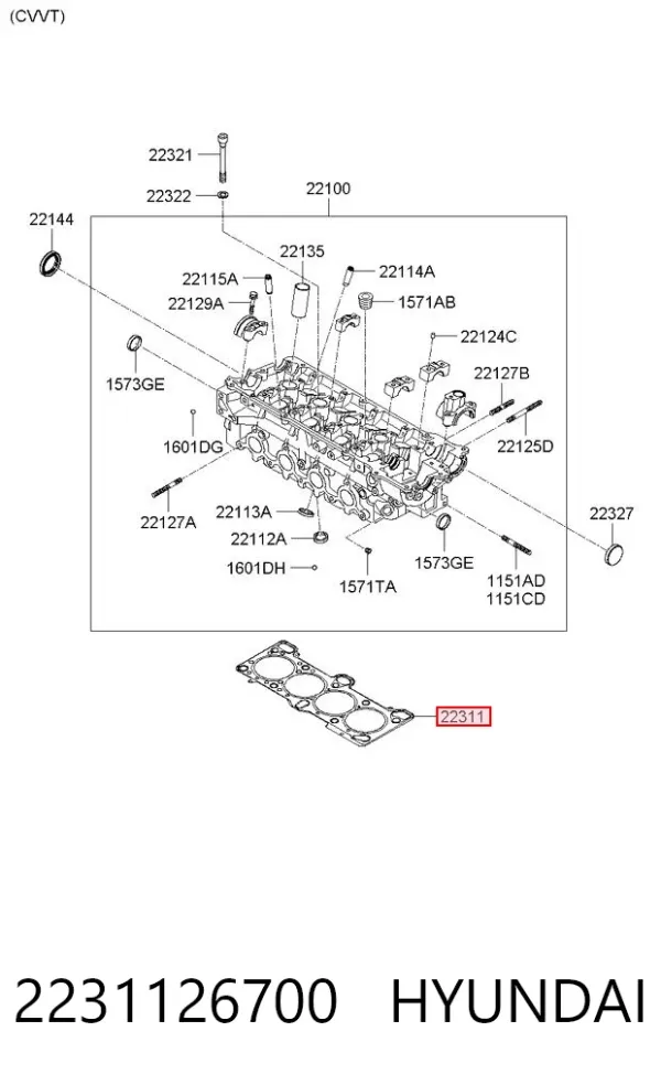 Junta de culata 2231126700 Hyundai/Kia