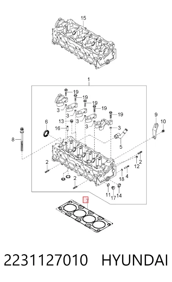 Junta de culata 2231127010 Hyundai/Kia