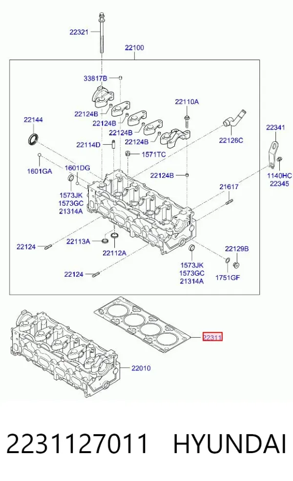 Junta de culata 2231127011 Hyundai/Kia