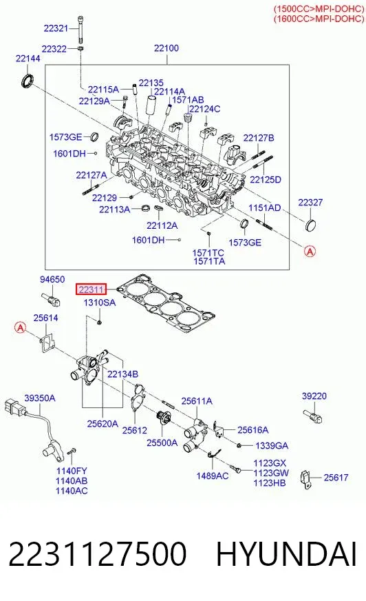 Junta de culata 2231127500 Hyundai/Kia