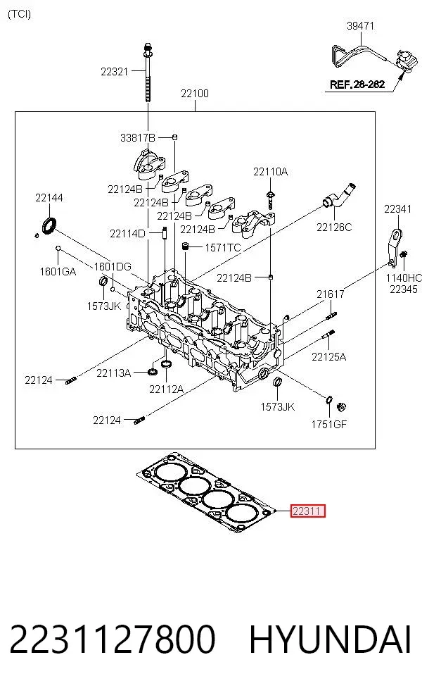 Junta de culata 2231127800 Hyundai/Kia