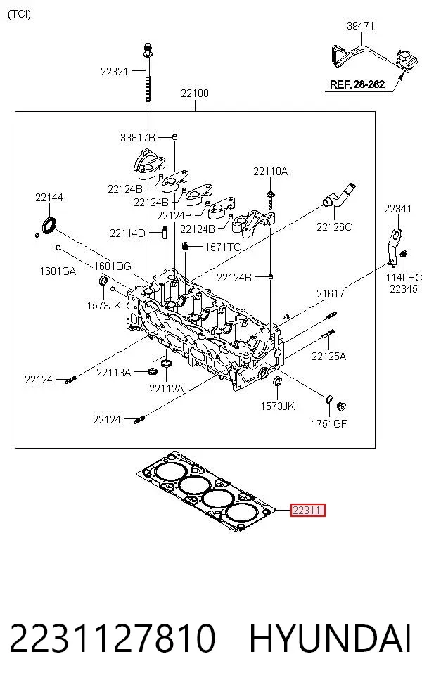 Junta de culata 2231127810 Hyundai/Kia