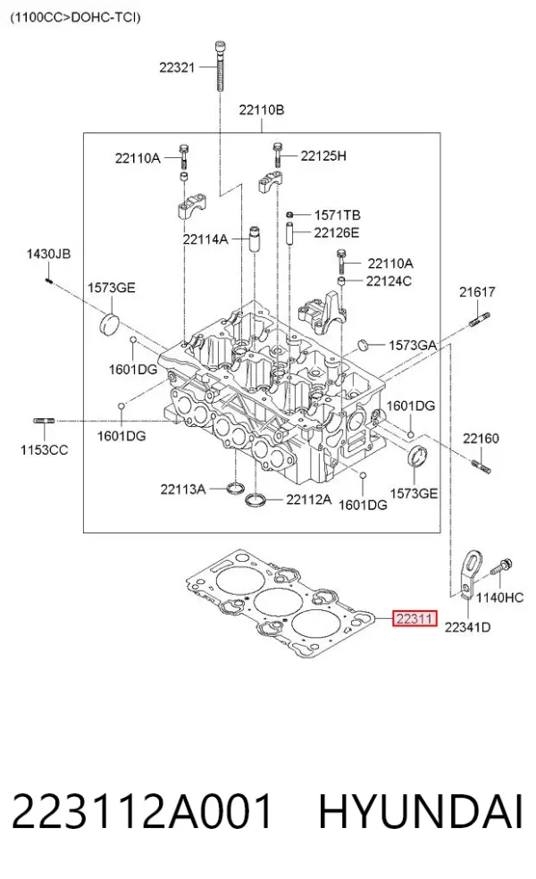 Junta de culata 223112A001 Hyundai/Kia