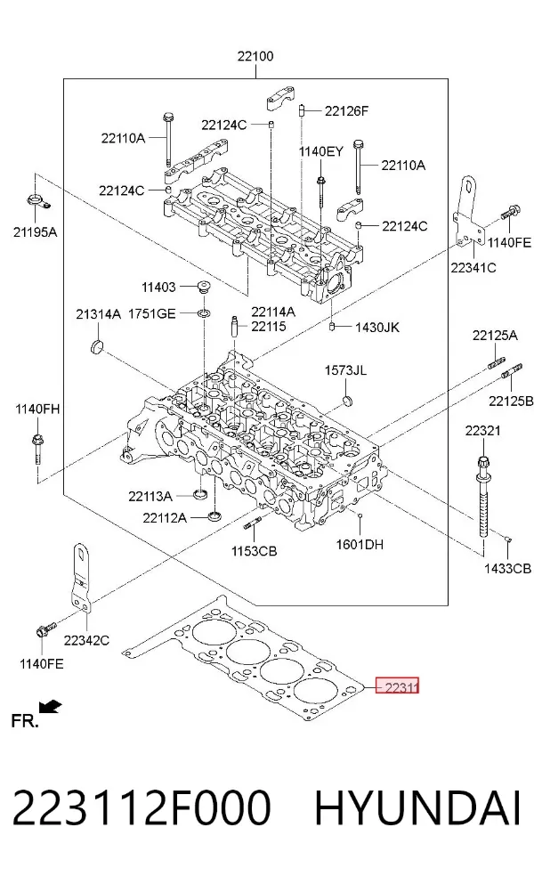 Junta de culata 223112F000 Hyundai/Kia