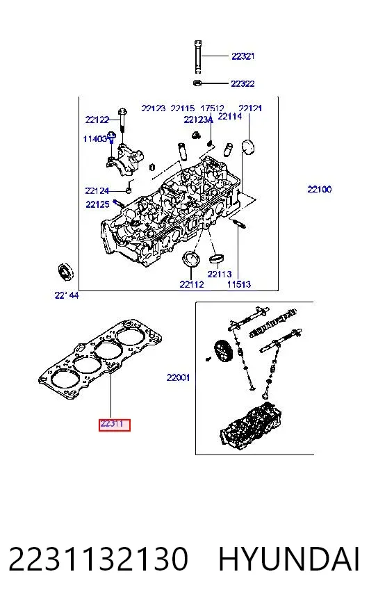 Junta de culata 2231132130 Hyundai/Kia