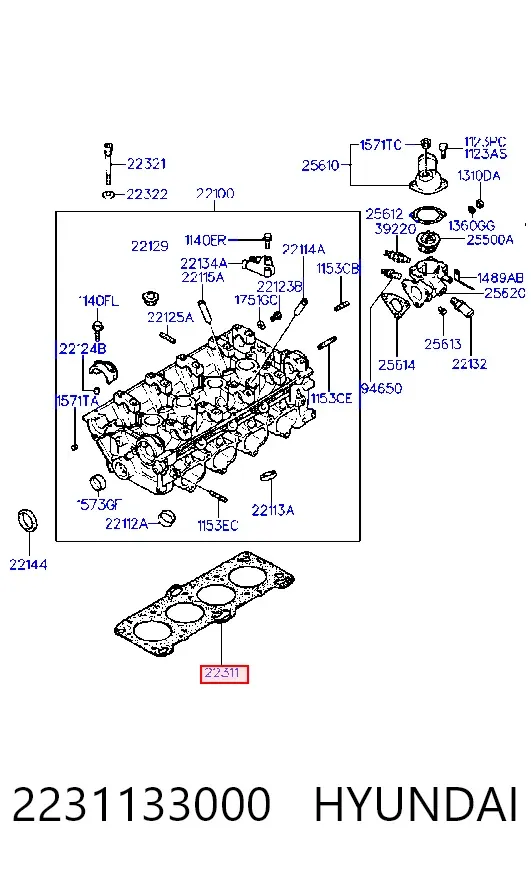 Junta de culata 2231133000 Hyundai/Kia