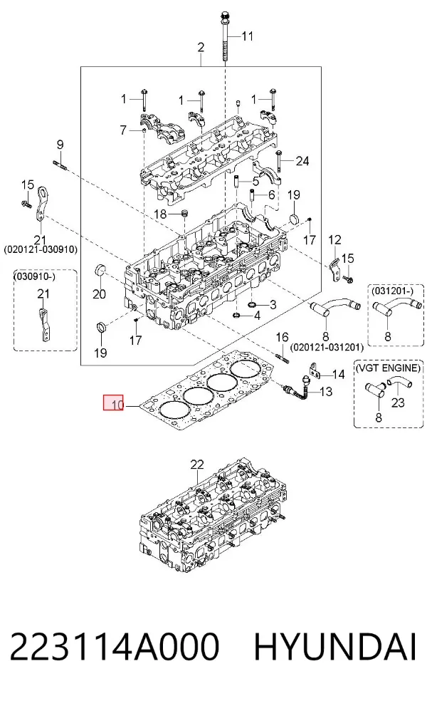 Junta de culata 223114A000 Hyundai/Kia