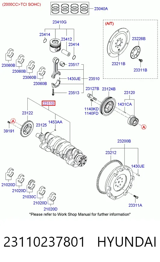 Cigüeñal 23110237801 Hyundai/Kia