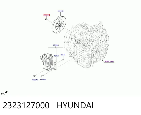 Perno de volante de inercia 2323127000 Hyundai/Kia