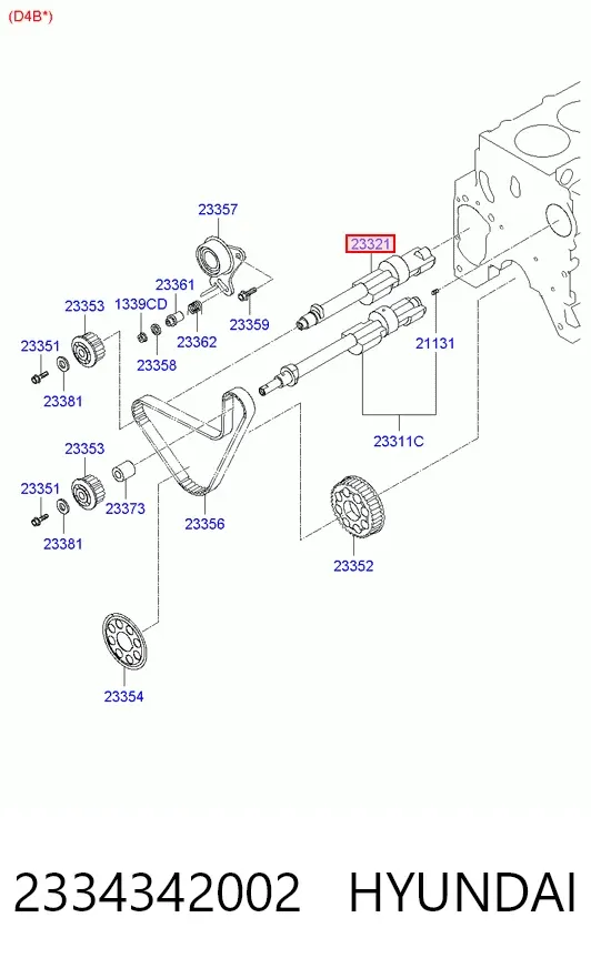 Eje de equilibrado 2334342002 Hyundai/Kia