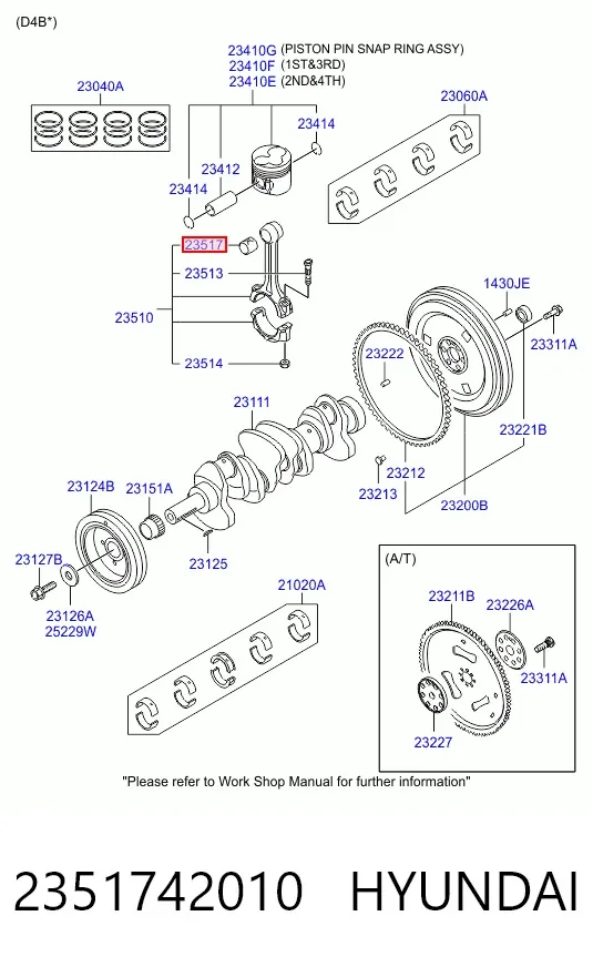 Buje de biela 2351742010 Hyundai/Kia