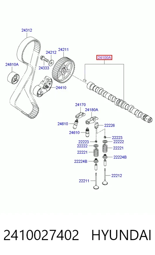 Árboles de levas 2410027402 Hyundai/Kia