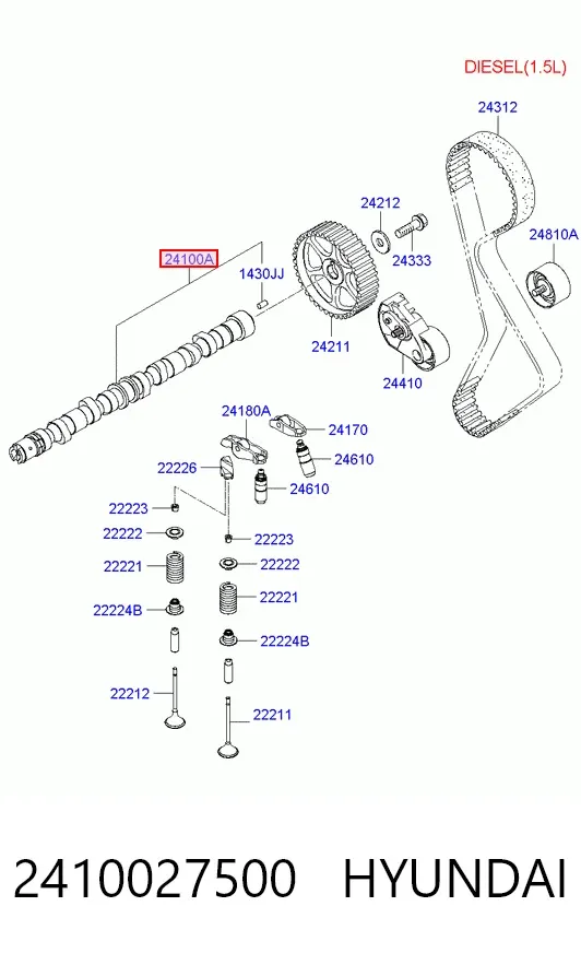 Árboles de levas 2410027500 Hyundai/Kia
