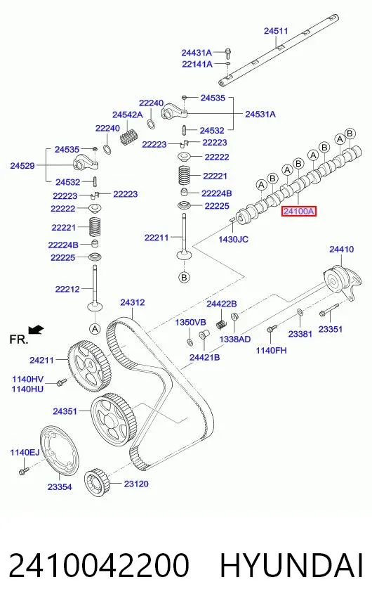 Árboles de levas 2410042200 Hyundai/Kia