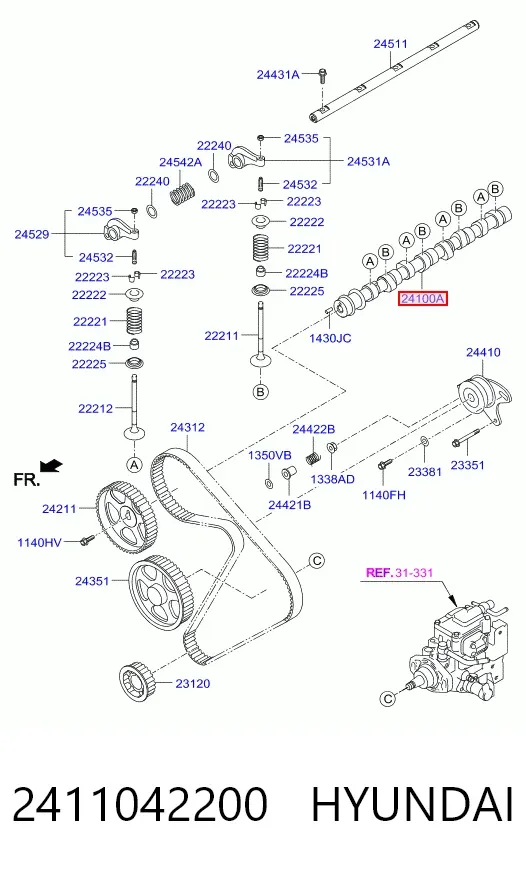 Árboles de levas 2411042200 Hyundai/Kia