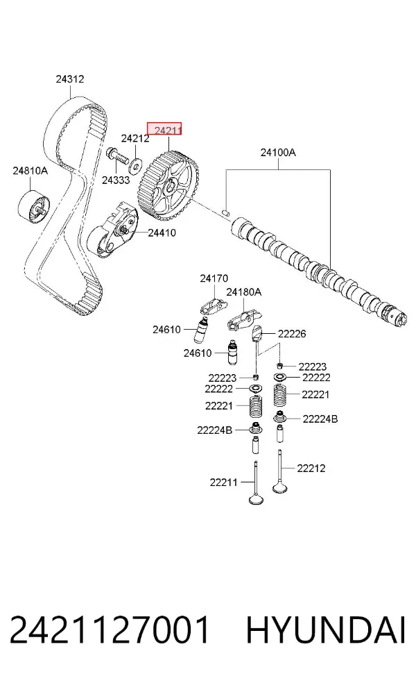 Piñón del árbol de levas Hyundai Sonata V