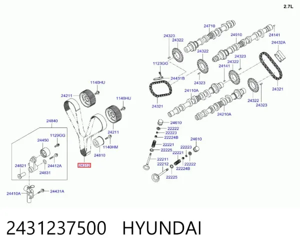 Correa distribución 2431237500 Hyundai/Kia