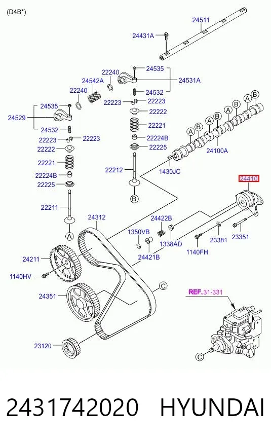 Tensor correa distribución 2431742020 Hyundai/Kia