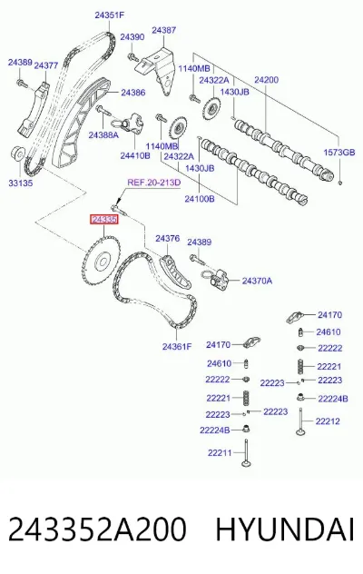 Engranaje de estrella, bomba de inyección HYUNDAI 243352A200