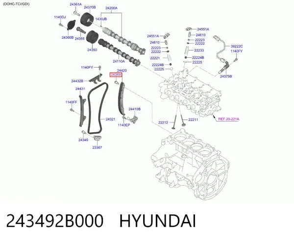 Tornillo 243492B000 Hyundai/Kia