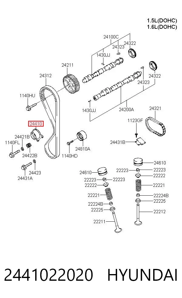 Tensor correa distribución 2441022020 Hyundai/Kia