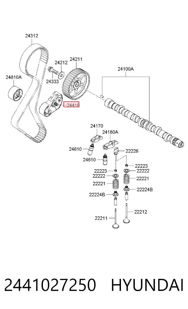 Tensor, correa de distribucion 2441027250 Hyundai/Kia