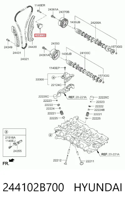 Tensor de cadena de distribución HYUNDAI 244102B700