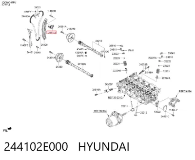 Tensor de cadena de distribución HYUNDAI 244102E000